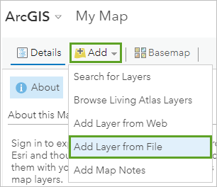 Add Layer from File selected in the Add menu Add Layer from File selected in the Add menu